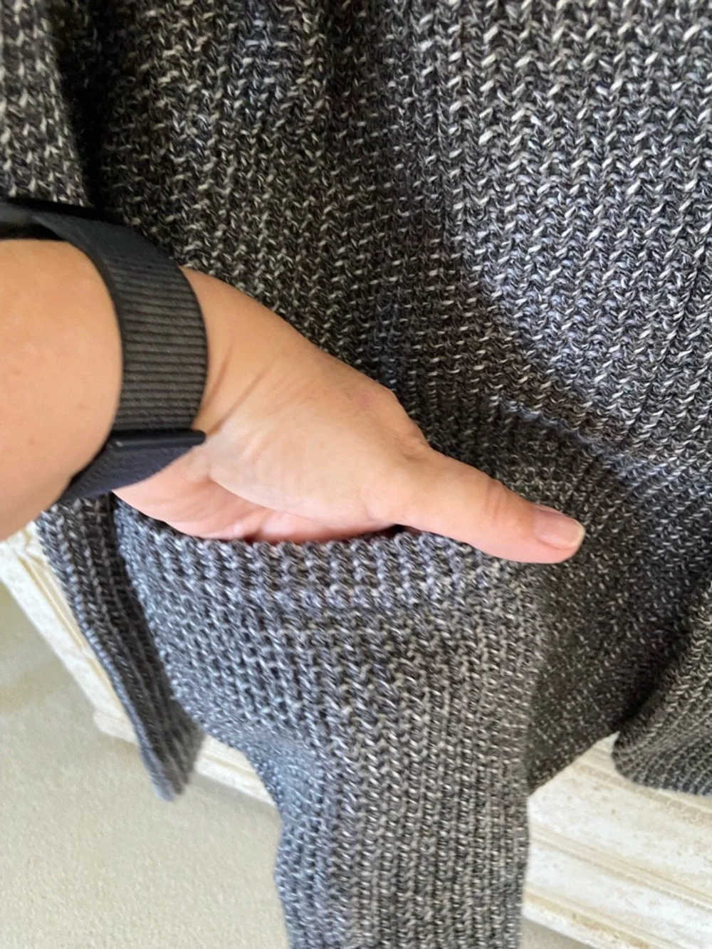A|X Armani Exchange Black and Gray Knit Sweater blazer size XXL in heather grey